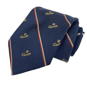 English Sports Shop Bermuda Mens Tie Navy w/ Red & White Striped Bermuda Logo